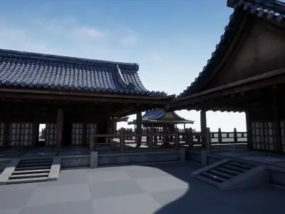 Asian Temple Low-poly 3D model