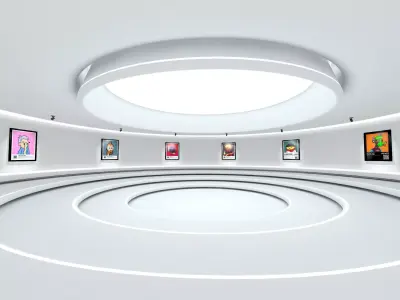 VR Digital Art Exhibition Meta Gallery 3D model