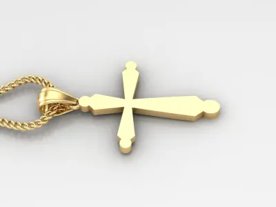 Light Gold 18K Cross Pendant 1CP098 3D print model