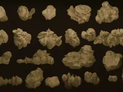 Rock Pack - low poly  Low-poly 3D model