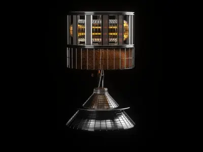 Concept Metalic High Poly Retro Style Lampshade 3D model