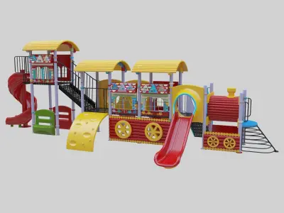Train Style Kid Playground 06 3D model