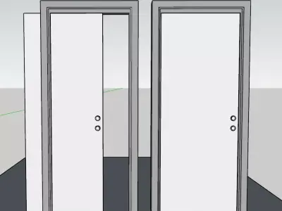 sliding wooden door 3D model