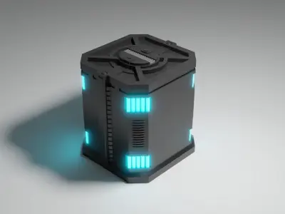 Sci-Fi Barrel 3 Low-poly 3D model