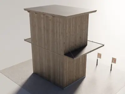 Old wooden house shop 3D model