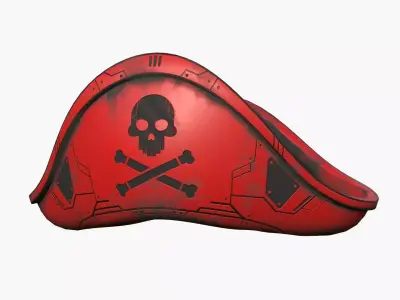SciFi Pirate Hat A10 - Futuristic Character Design Low-poly 3D model