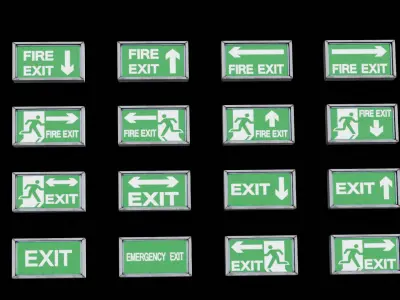 Sign Board Pack Low-poly 3D model