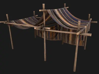 Large Nomad Tent Low-poly 3D model