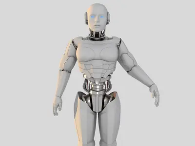 Cyborg white 3D model