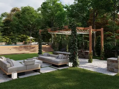 Garden Landscape 3D Model - SketchUp and Lumion Scene 3D model