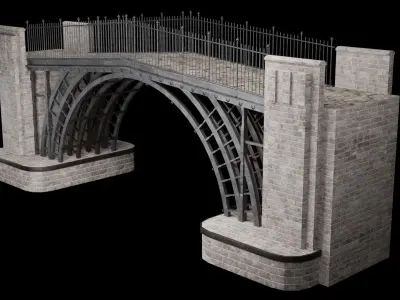 STEEL METAL BRIDGE POST APO PLATFORM BASCULE COLLECTION Low-poly 3D model