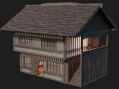 Old Medieval Building 4K Textures GameReady 110 Low-poly 3D model