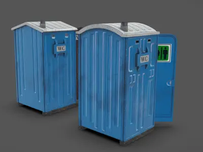 Portapotties Low-poly 3D model