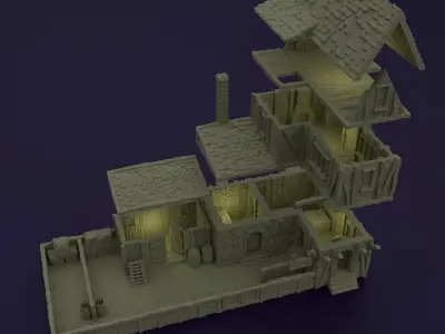 Medieval Bowyer Tabletop Terrain 28 MM 3D print model