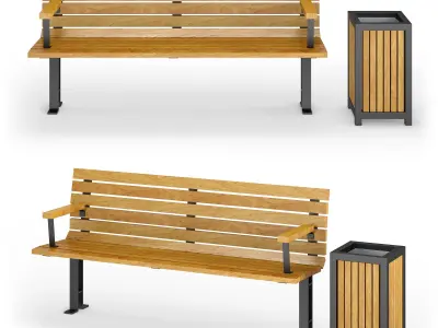 Outdoor benches Nola 1 3D model