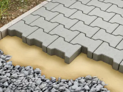 Self-locking I-shaped paving block Low-poly 3D model