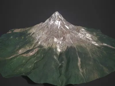 low-poly 3d model  mountain Low-poly 3D model