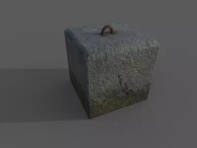 Concrete Barrier Type 9 Low-poly 3D model