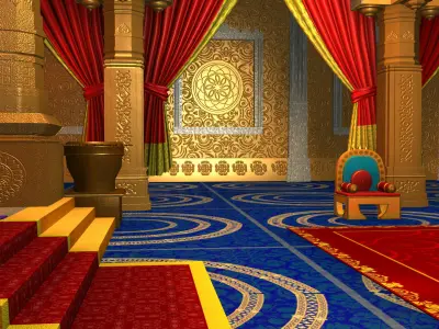 Ancient Indian Palace Ballroom 3D model