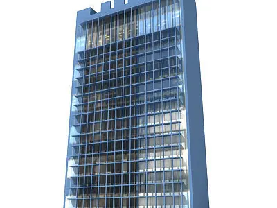 City Glass Building 117 Low-poly 3D model