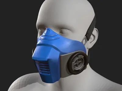 Gas mask helmet scifi fantasy space mask protection  Low-poly 3D model