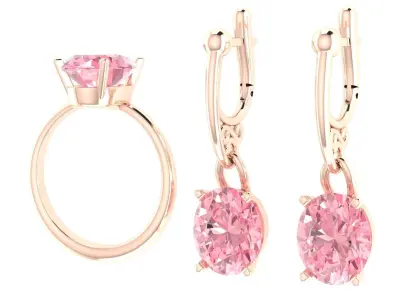 Ring boutique Oval set 3D print model