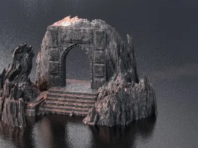 Dantes Underworld Cave Door  3D model