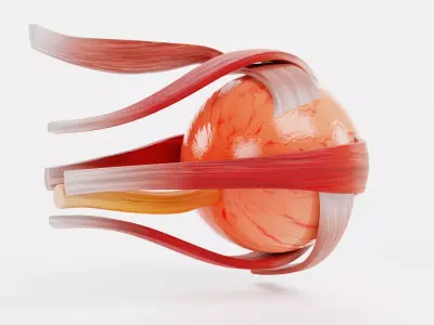Eye with Extraocular Muscles - Realistic Human Anatomy 3D model