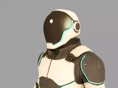 Futuristic Sci-Fi Space Soldier   Low-poly 3D model