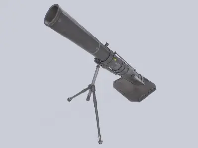 Sci fi mortar Low-poly 3D model