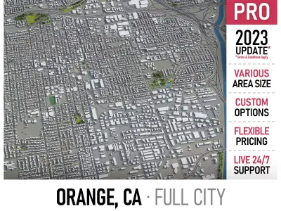 Orange - 3D City Model Low-poly 3D model