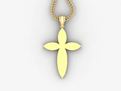 Light Gold 18K Cross Pendant 1CP080 3D print model