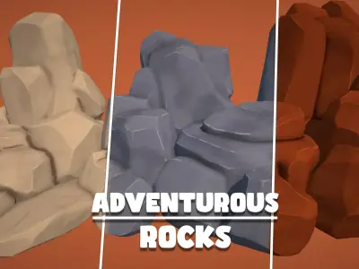 Adventurous - Rocks and Stones Low-poly 3D model