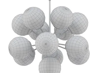 LOGAM modern chandelier with glass globes 3D model
