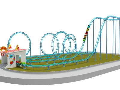 Roller Coaster 3D model