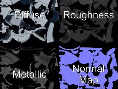 Futuristic Silver Helmet model pack Low-poly 3D model