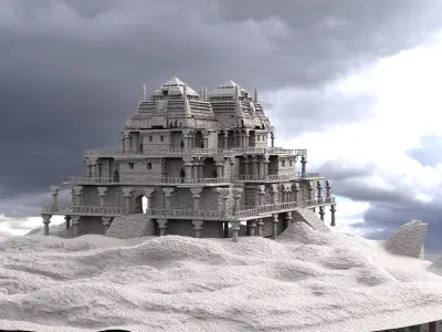 Desert Temple Ruins 3D model