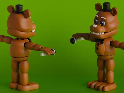Freddy Inspired 3D Character  Stylized Animatronic Model For SFM 3D model