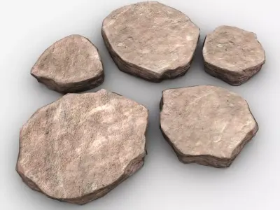 Floor Stones Low-poly 3D model