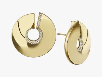 Golden Spiral Earrings  3D print model