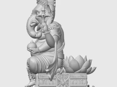 Ganesha on the Throne of Abundance 3D print model