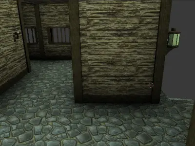 Medieval wood house 5 enterable 3D model