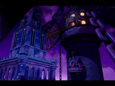 Stylized Castle Environment Low-poly 3D model