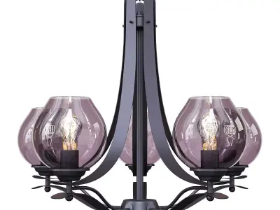 Modern Bud Pendant Light Grey Glass 5 Heads Low-poly 3D model