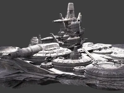 Star Freighter Grand battleship destroyer 3D model