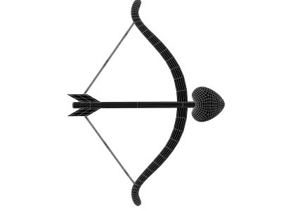 Cartoon Cupid Bow v1 003 Low-poly 3D model