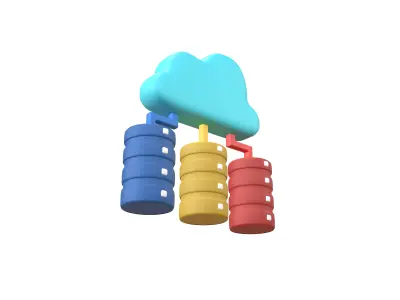 Cloud Database Icon v1 003 Low-poly 3D model