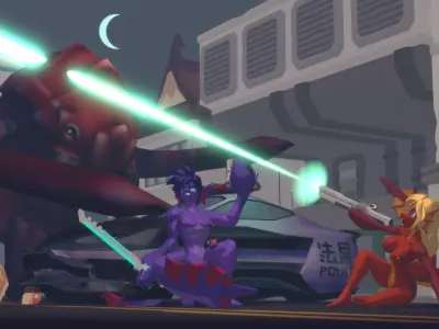 Acheron Hydra Nude Low-poly 3D model