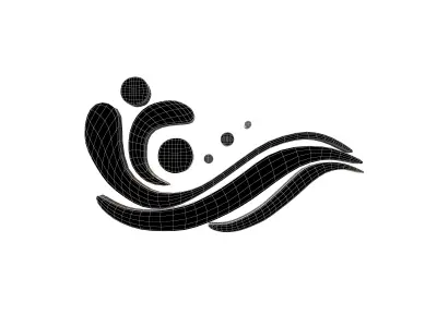 Wave Symbol v2 001 Low-poly 3D model