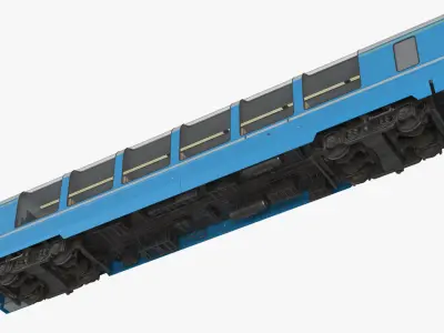 Observation-Class Train Car with Luxury Seating Blue with Interior 